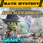 3rd Grade April Math Mystery Worksheets Alien Ambush.
