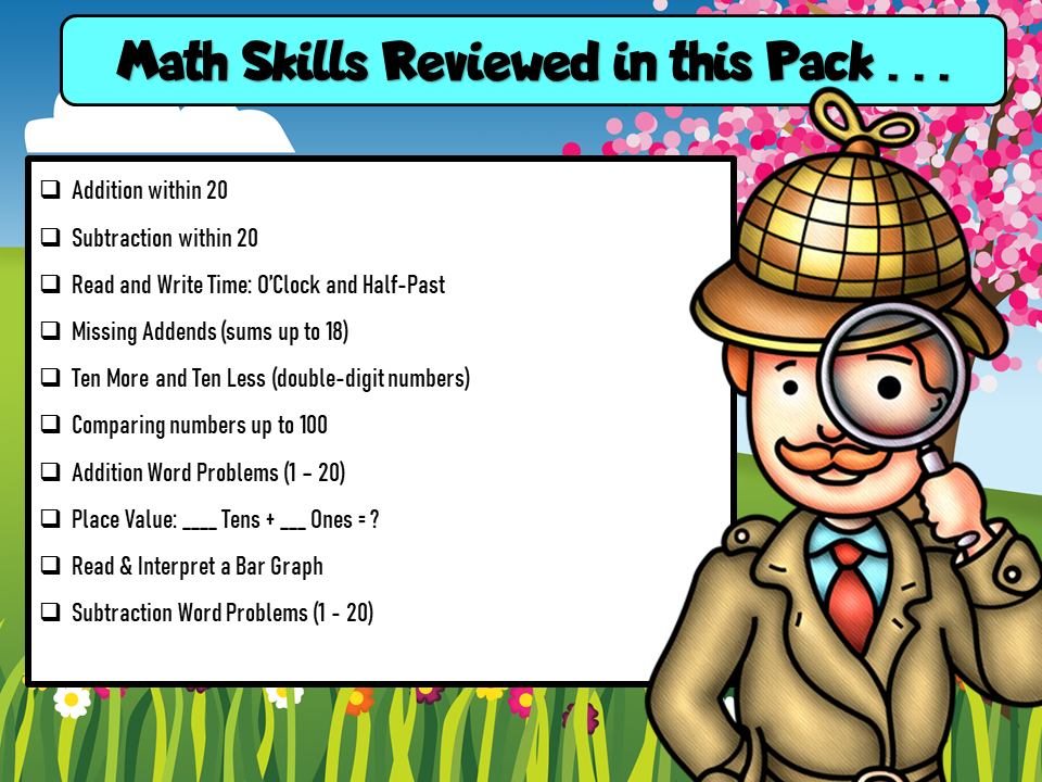 Easter Math 1st Grade Mini Math Mystery Worksheets