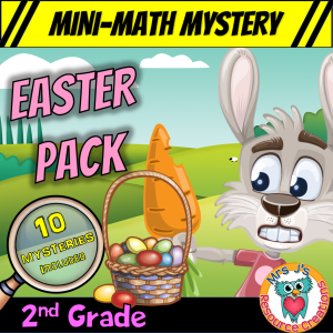 Easter Math 2nd Grade Mini Math Mystery Worksheets -- Pack of TEN Mini Mysteries