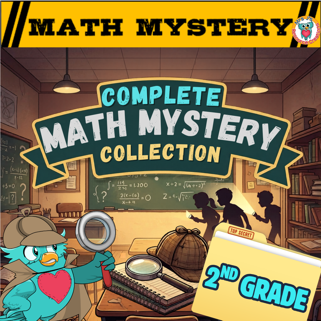 2nd Grade Complete Math Mystery Collection Bundle Cover