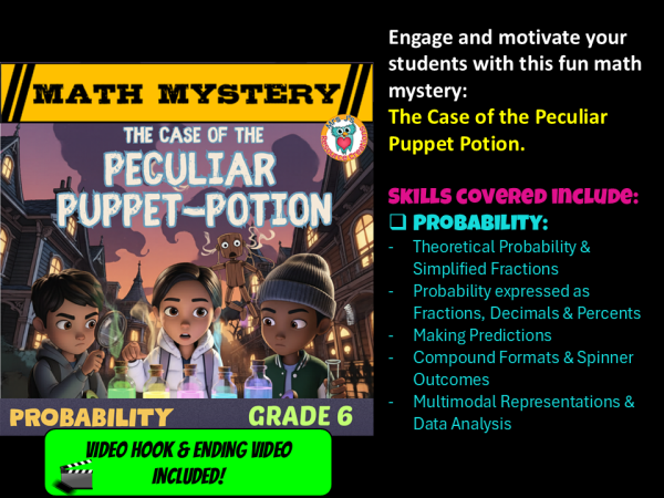 6th Grade Probability Math Mystery Worksheets Puppet Potion.