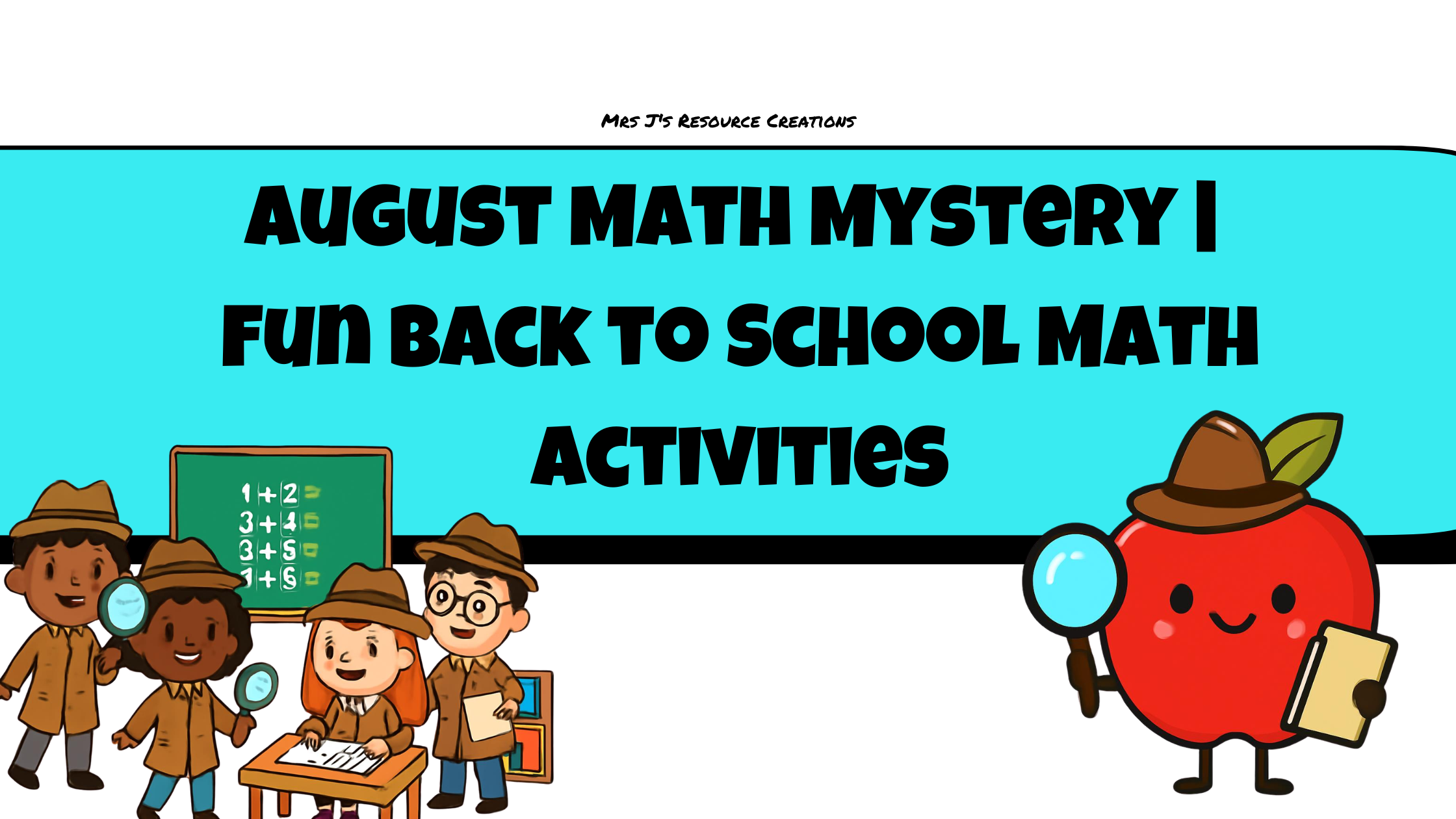 August math mystery back to school activity cover showing the Grumble Gremlin villain.