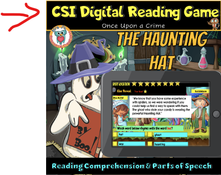 CSI Digital Reading Game cover banner showing interactive online mystery format