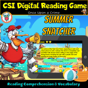 digital summer reading passages comprehension mystery