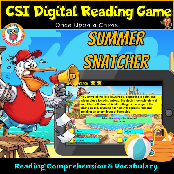 digital summer reading passages comprehension mystery