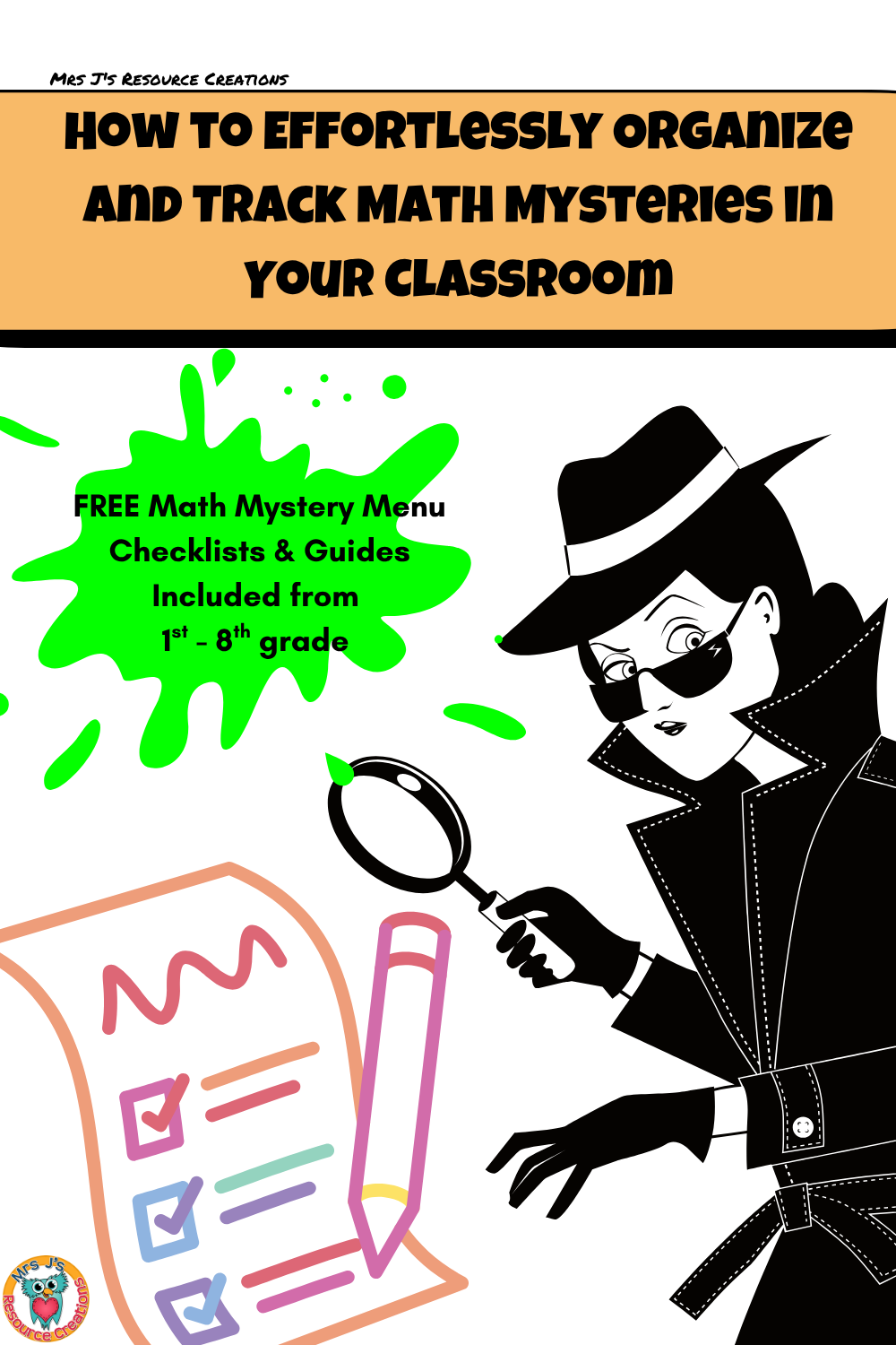 organize math mysteries guide pin