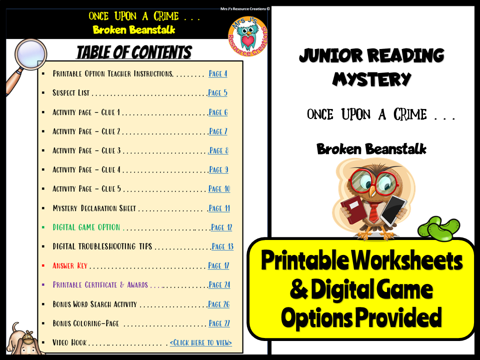 Samples and preview from Junior Once Upon a Crime Reading Mysteries 