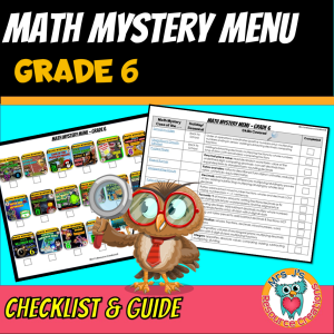 6th grade math mystery menu checklist free teacher tracker tool