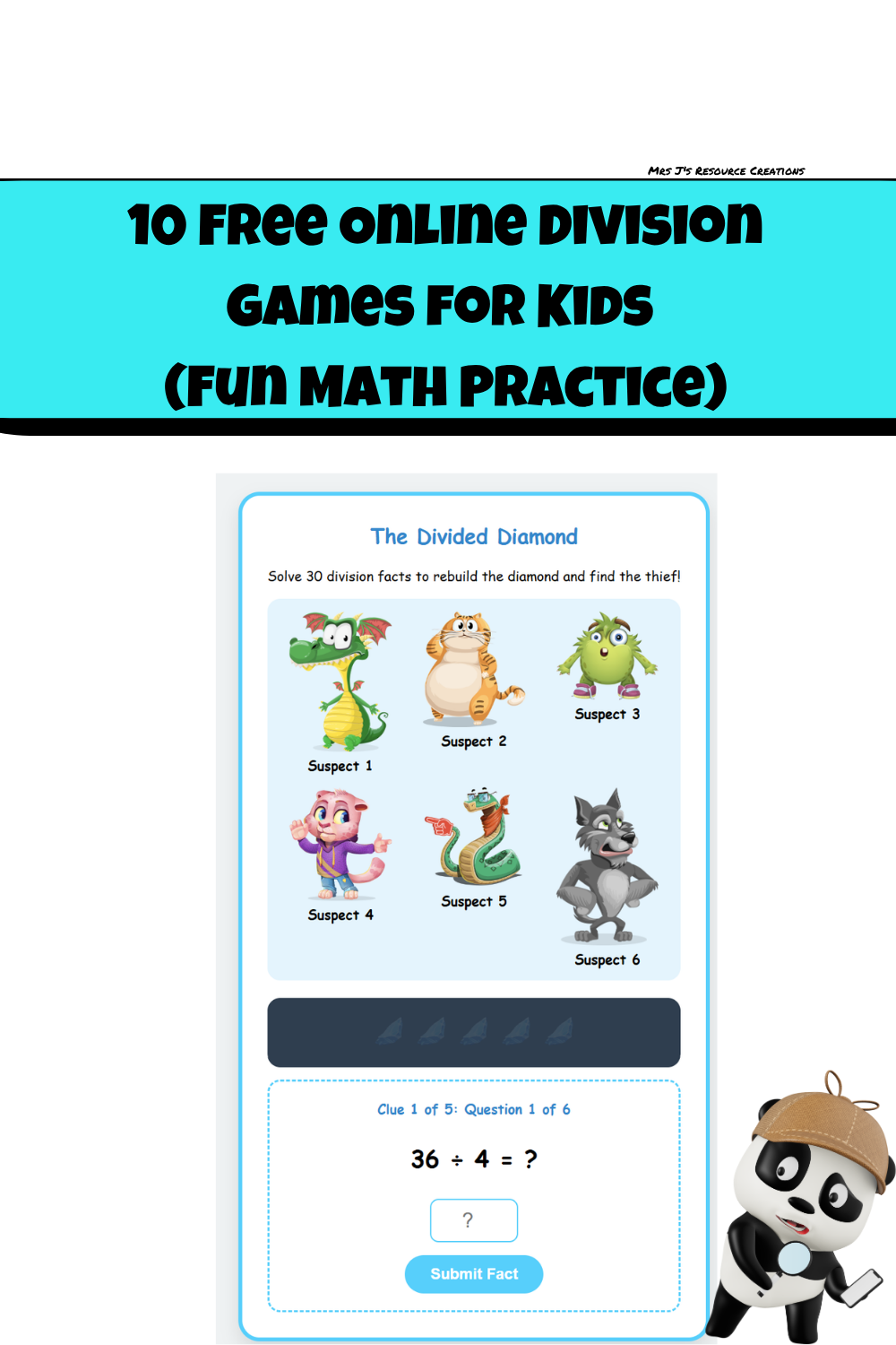 10 free online division games for elementary kids to practice math facts and fluency in the classroom or at home.