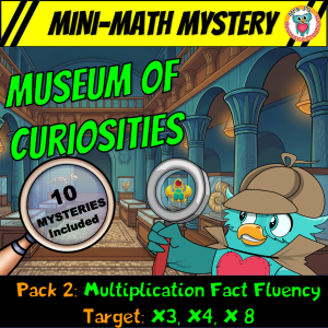 Multiplication Fact Fluency Worksheets (3x 4x 8x) Mini Math Mysteries